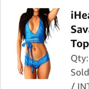 Iheartraves turquoise wrap top. Perfect 4Halloween